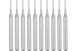 uxcell 10Pcs 1.2mm Carbide End Mill Engraving Milling Cutter CNC Router Bits for PCB Machine, 1/8" Shank