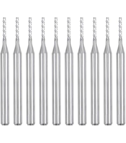 Uxcell 0.2mm Diamond Coated Carbide Engraving Bit – 1/8 Shank, 10pcs, For PCB, Wood, Plastic, Fiberglass CNC Milling 4 thumbnail image