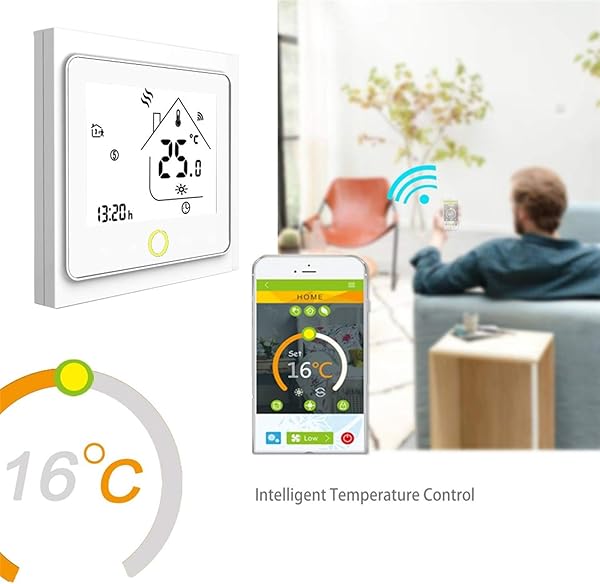 WiFi Smart Thermostat Temperaturregler fr Wasser elektrisch Fubodenheizung Wasser Gas Boiler Works mit Alexa Google Startseite BHT 002 GBLWWifiWhite