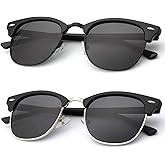 KALIYADI Polarized Sunglasses for Men and Women Semi-Rimless Frame Driving Sun glasses UV Blocking