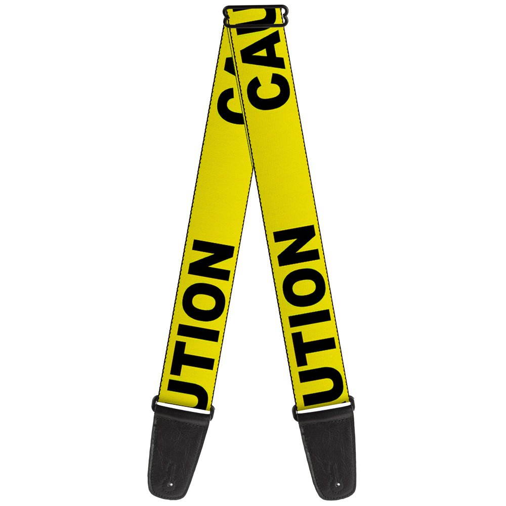 Buckle-Down GS-W32962 Guitar Strap Caution Yellow Black, 2" Wide - 29-54" Length
