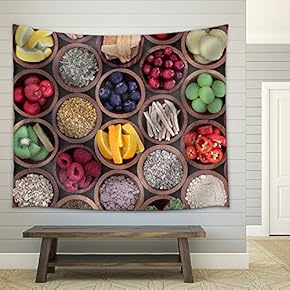 Health and Super Food to Boost Immune System - Fabric Wall Tapestry Home Decor - 51x60 inches