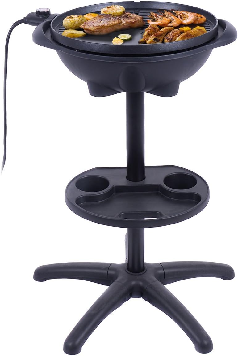 review Electric BBQ Grill 1350W Non-Stick 4 Temperature Setting Outdoor Garden Camping