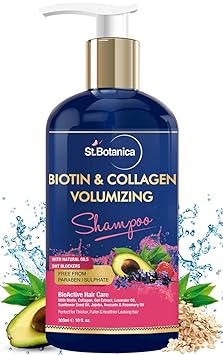 StBotanica Biotin & Collagen Volumizing Hair Shampoo - 300ml - No Sulphate, No Parabens, No Silicon