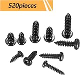 qxayxa 520 Pcs Mini Self Tapping Screws M2-M3 Black Torx Kit view 3
