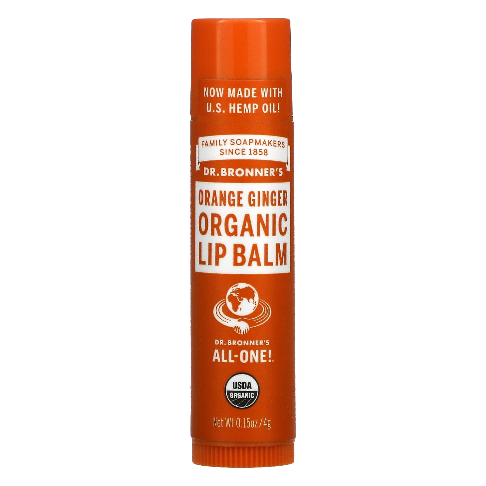 Dr Bronner's Organic Orange Ginger Lip Balm, 1 Pack (1 x 4 g)