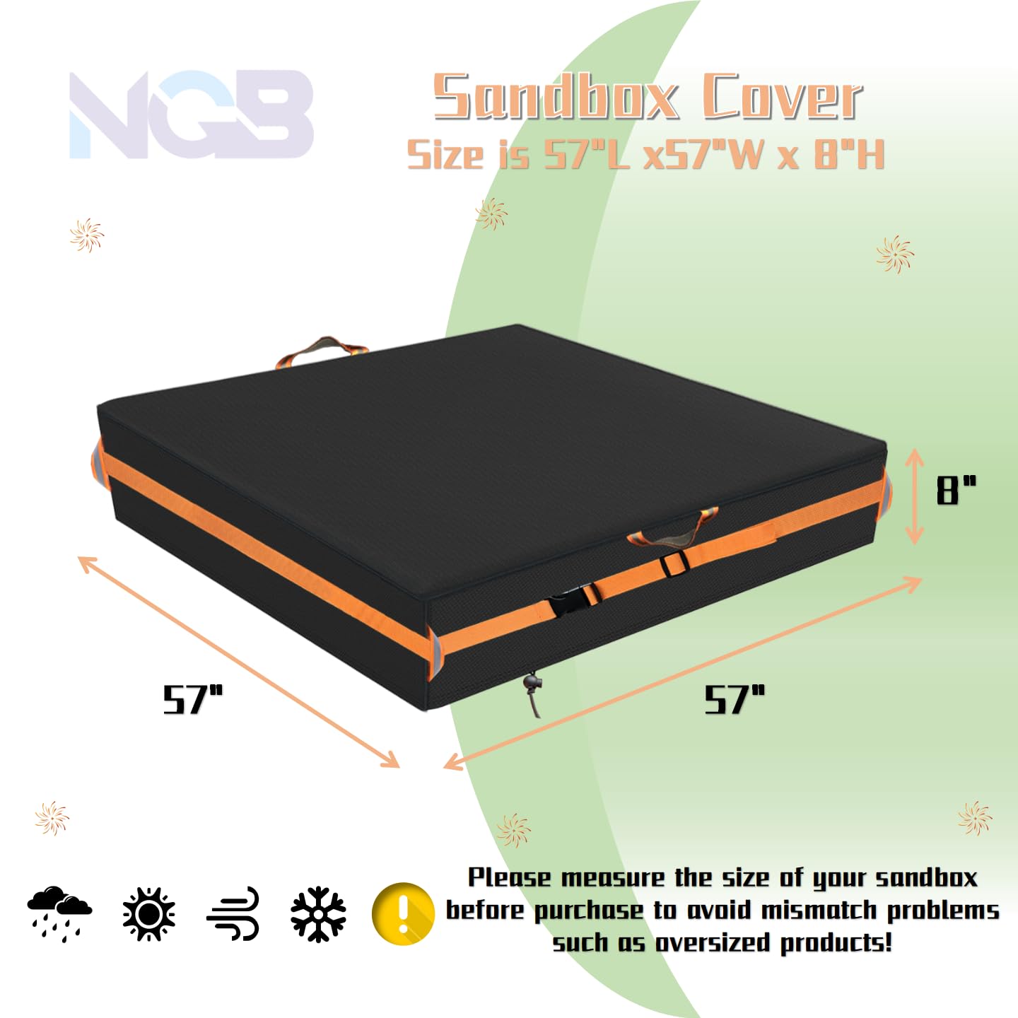 Condition photo showing New/Like New for outdoor sandbox cover, square kids sand box covers waterproof and windproof, children's large sandbo