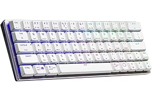 Cooler Master SK622 60% Wireless Bluetooth Silver/White Mechanical Low Profile Gaming Keyboard, Tactile Brown Switches, Customizable RGB, Ergonomic Design, Mac/Windows, QWERTY (SK-622-SKTM1-US)