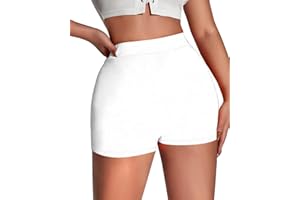 Xintorch Booty Spandex Shorts for Women Sexy Gym Biker Workout Solid Stretch Shorts