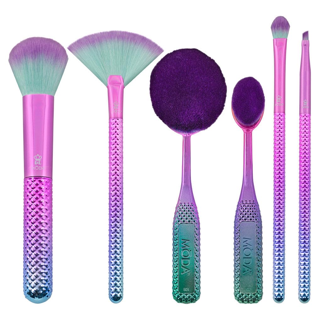 MODA Full Size Prismatic Deluxe Gift 6pc Makeup Brush Set