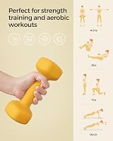 SONGMICS 2 x 1 kg Neoprene Dumbbells Hex Yellow SYL62YL view 4
