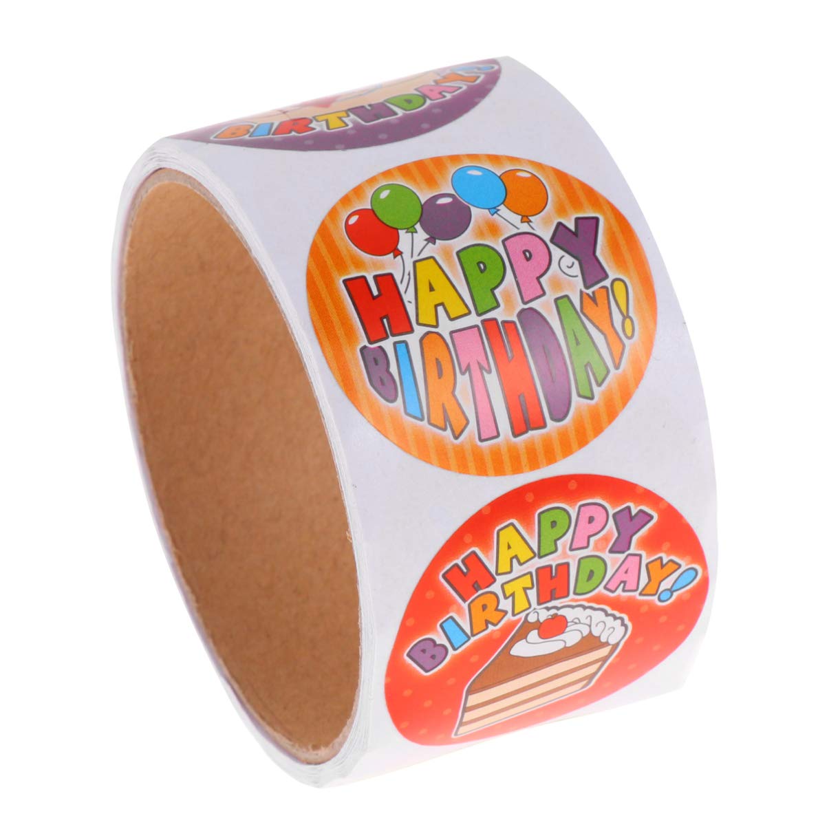 2 Rolls Happy Birthday Stickers DIY Self Adhesive Stickers for Crafts Envelope Sealing Candy Cookie Birthday Party Supplies