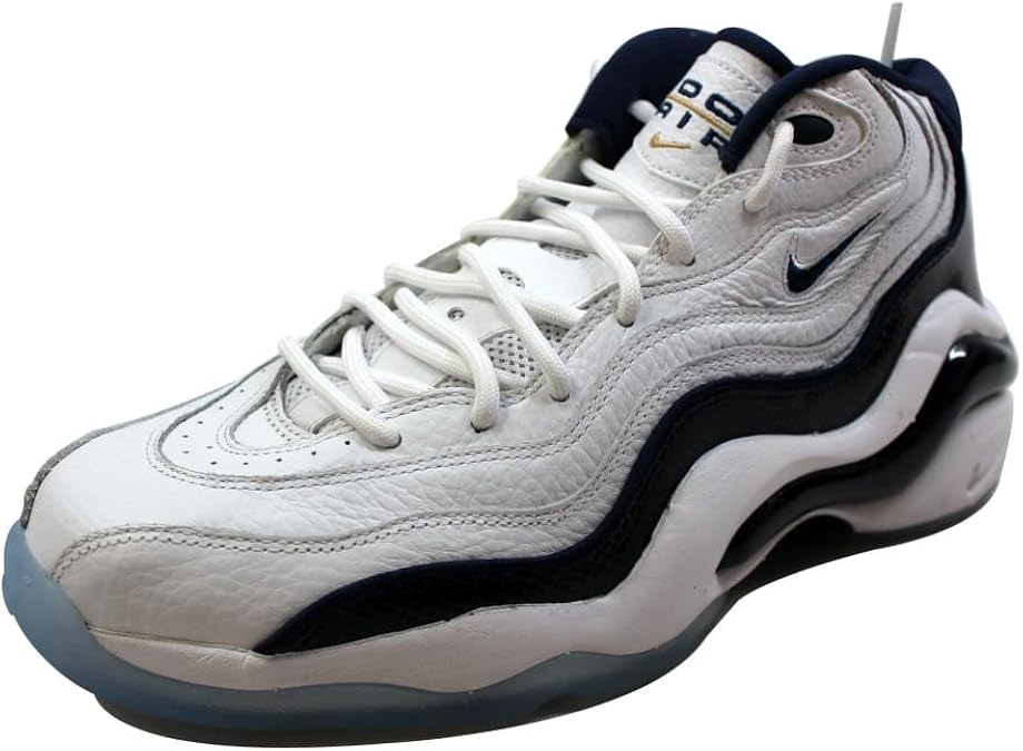 Amazon Com Nike Air Zoom Flight 96 Mens Basketball Shoes 4491 103 9 5 White Midnight Navy Metallic Gold White Shoes