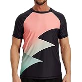 VAYAGER Men's Swim Shirt Short Sleeve UPF 50+ Rash Guard Quick Dry Water Beach Sun Protection T Shirts