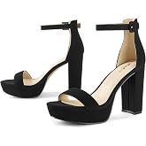Ankis Chunky Platform Heels 4 Inch Block Heeled Sandals for Women