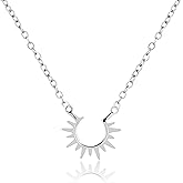 THEEVE Cute Pendant Dainty Gold Necklace for Women | 14k Gold & SIlver Plated Womens Necklaces with Bracelet | Small Love Waterproof Necklaces for Women