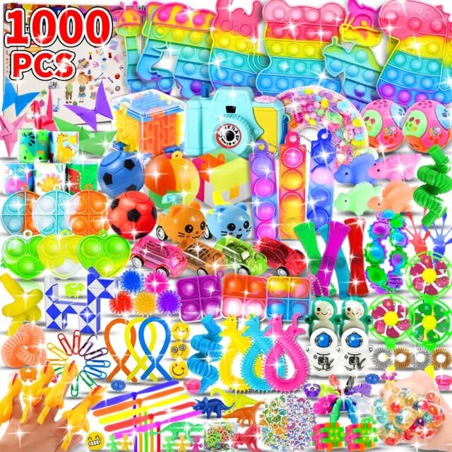 Photo 1 of 1000pcs Party Favors Goodie Bags for Kids, Fidget Toys Pack, Stocking Pinata Stuffers, Birthday Gifts, Classroom Prize, Treasure Box, Carnival Prizes, Easter Eggs Fillers