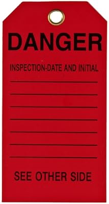 Brady 86573 5-3/4" Height, 3" Width, B-851 Economy Polyester, Black On Red Color Scaffolding Tag (Pack Of 10)