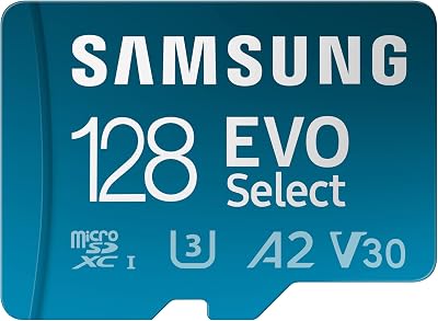 Samsung EVO Select 128GB microSD Card with Adapter UHS-I U3 160 MB/s