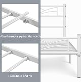 Yaheetech 3ft Single Bed Frame Slatted Metal with Cloud Headboard White view 8