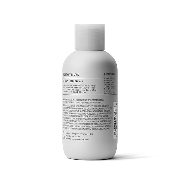 BEVEL AFTER SHAVE BALM FOR MEN WITH SHEA BUTTER AND JOJOBA OIL, SOOTHES AND COOLS SKIN TO HELP PREVENT INGROWN HAIRS AND RAZOR BUMPS, 4 FL OZ (PACKAGING MAY VARY)