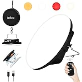 IODOO 16500mAh 60W Rechargeable Camping Light with Remote 3000LM 2700/4000/6500K LED Camping Lantern Portable IP65 Waterproof Tent Lights Power Failur