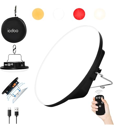 2-Pack 3000LM Rechargeable Camping Lights - 10000mAh Battery, 6500K White, 24H Runtime