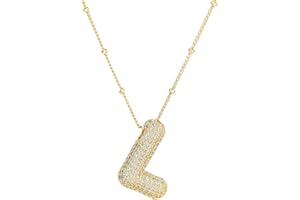 SLOONG Letter Necklace Gold Initial Necklaces for Women - 14K Plated Chunky Necklace Dainty Jewelry for Women A-Z