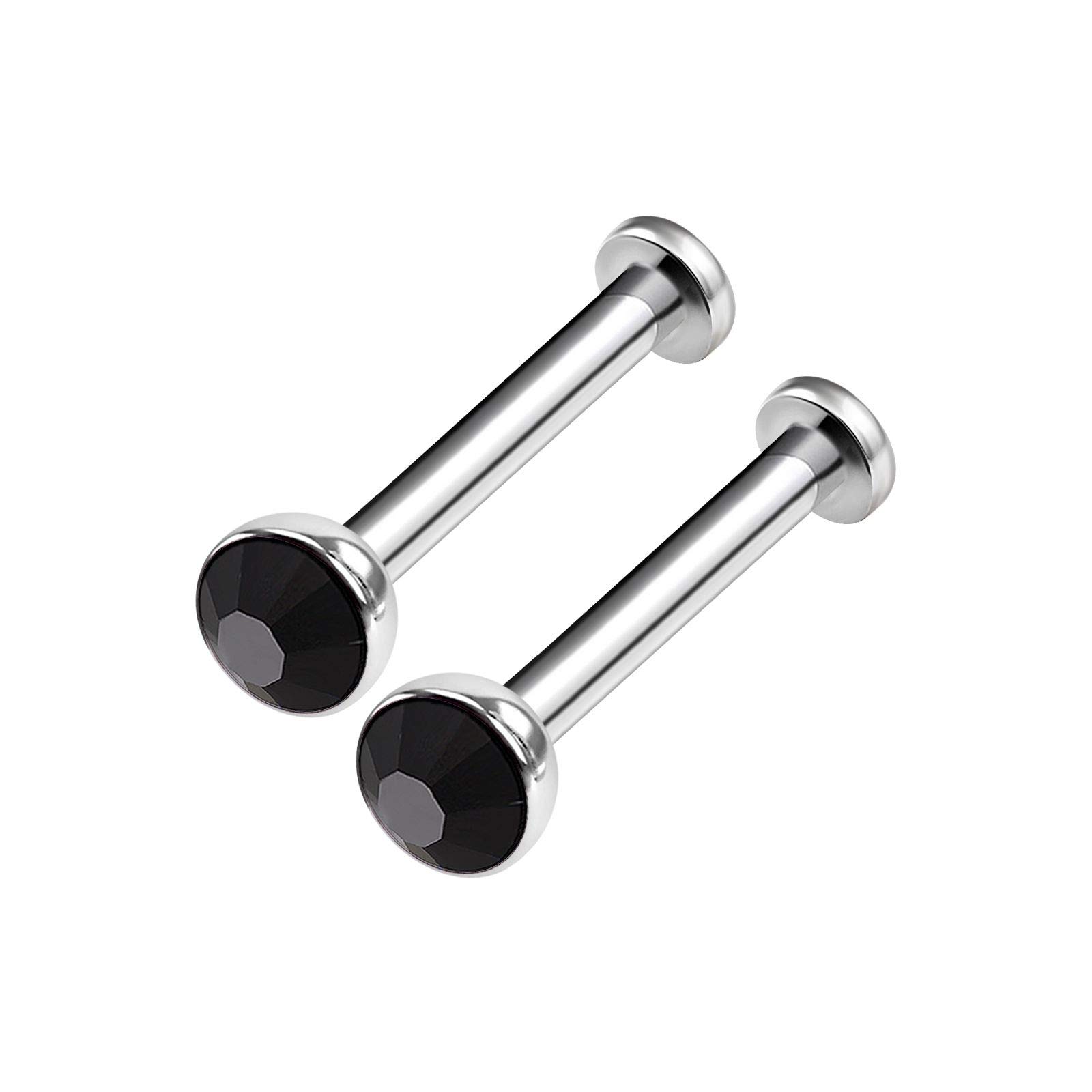 2pcs Steel 16G 5/16 8 mm 3 mm Crystal Half Ball Snakebites Monroe Lip Cartilage Earring Labret Piercing Jewelry Choose Colours, Sapphire Amethyst Peridot Crystal