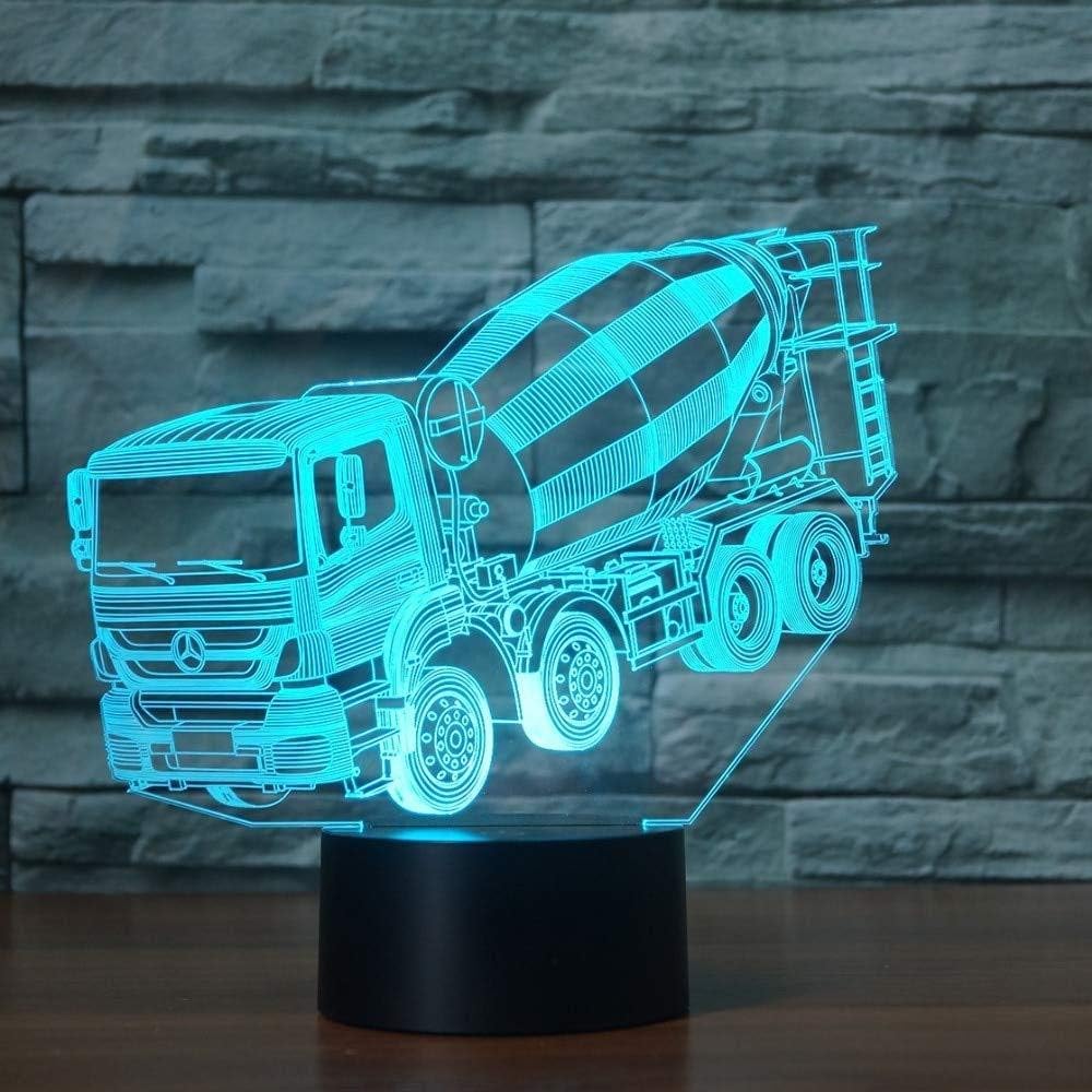 Stereo Light 3D Led Illusion Blender Car Model Night Light Led 7 Colors Flashing Table Lamp for Child Novelty Gifts Lights Room Decorations Acrylic Lamp
