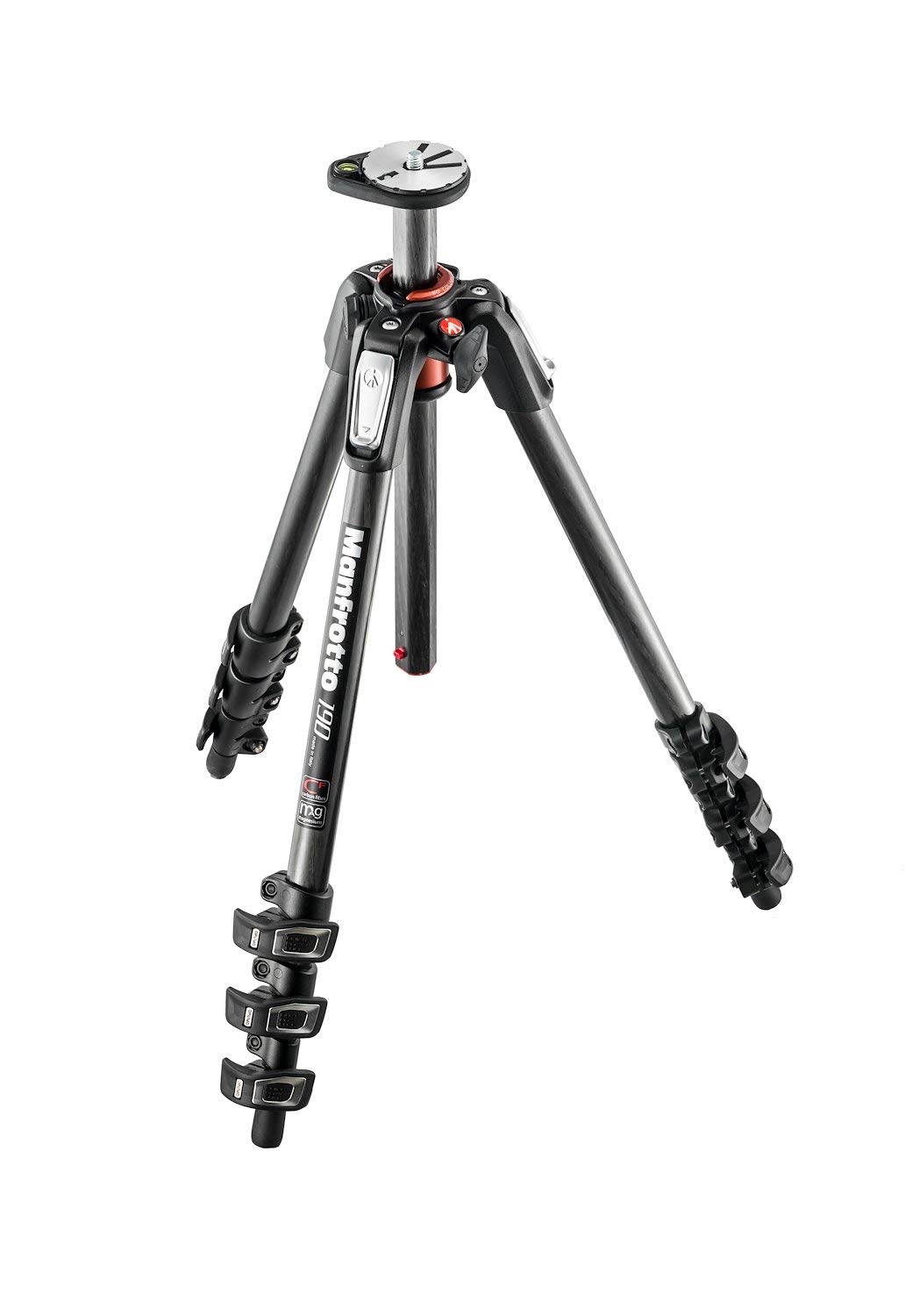 Manfrotto MT190CXPRO4 Carbon Fiber Tripod, 4-Section, for Mirrorless and DSLR Cameras, Black/Anthracite