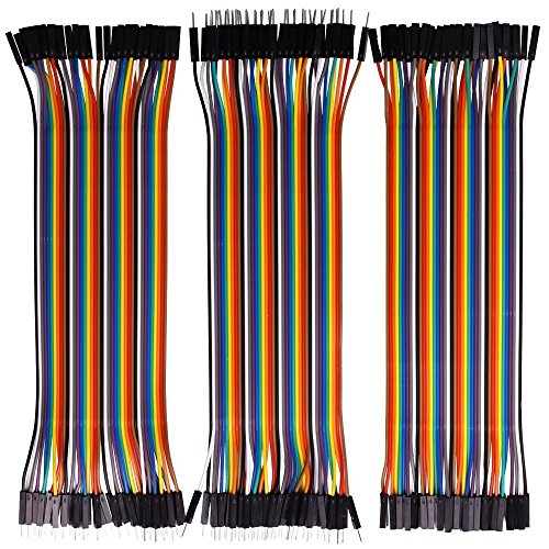 Keywish Multicolored Dupont Wire 40 Pin Male to Female Dupont Wire, 40 Pin Male to Male, 40 Pin Female to Female Breadboard Jumper wire Ribbon Cables kit for Arduino,Raspberry Pi