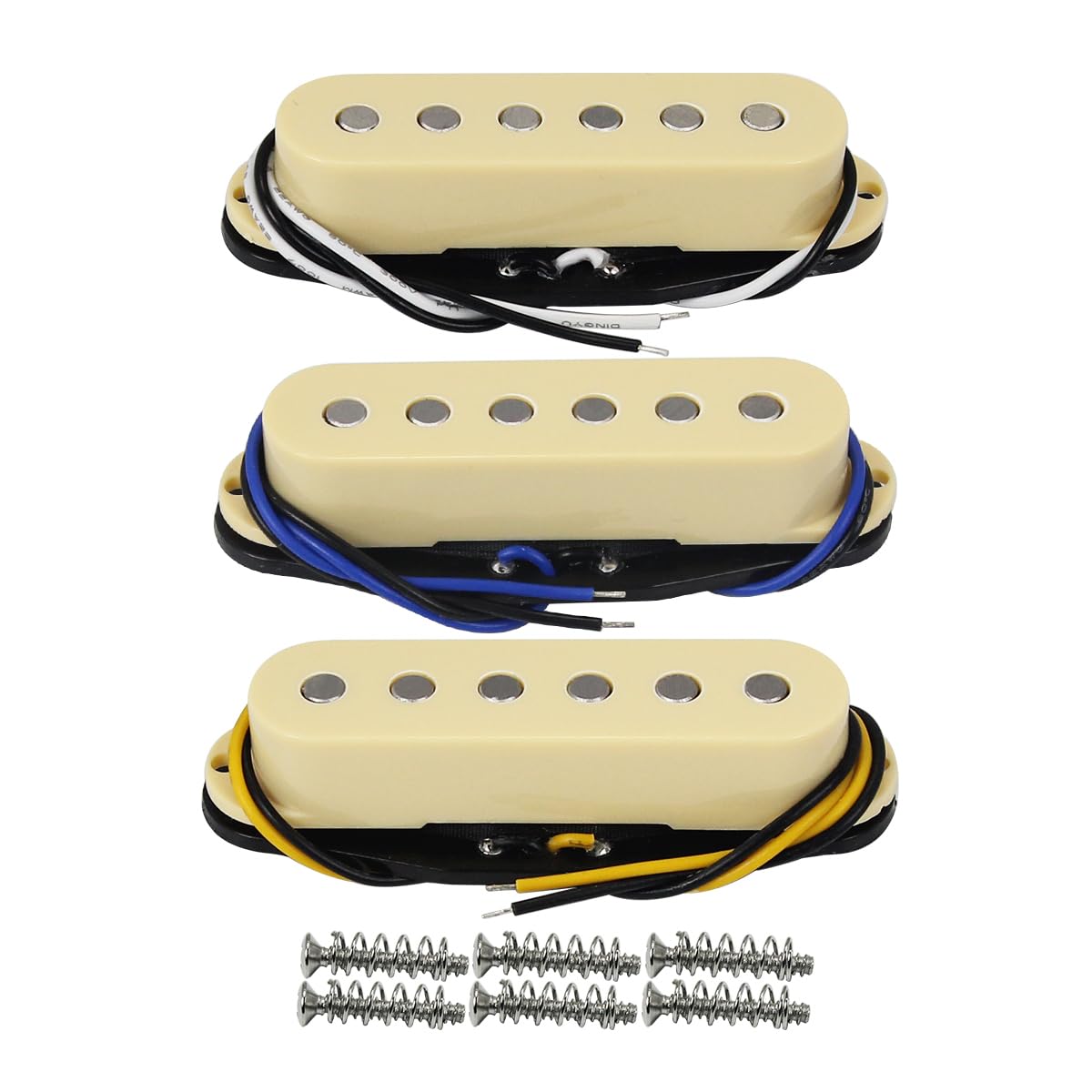 FLEOR Alnico 5 ST Pickup Single Coil Pickups Guitar Neck/Middle/Bridge Pickup Cream for ST SQ Electric Guitar