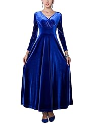Urban CoCo Women Long Sleeve V-Neck Velvet Stretchy