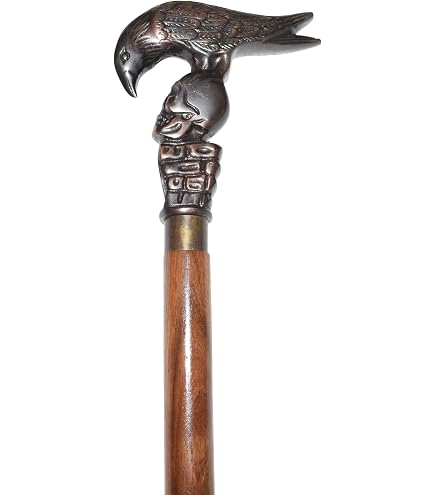 Bastone Da Passeggio In Legno Con Impugnatura Rotonda In Ottone - Vintage Stile Vittoriano