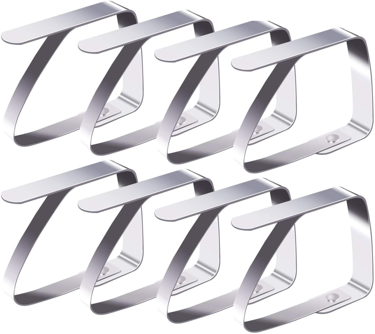 Blooven 8 Stück Tischtuchklammern Edelstahl, Tischdeckenklammer Tischabdeckungsklemmen Tischdecke Clips Tischtuch Clips - Silber