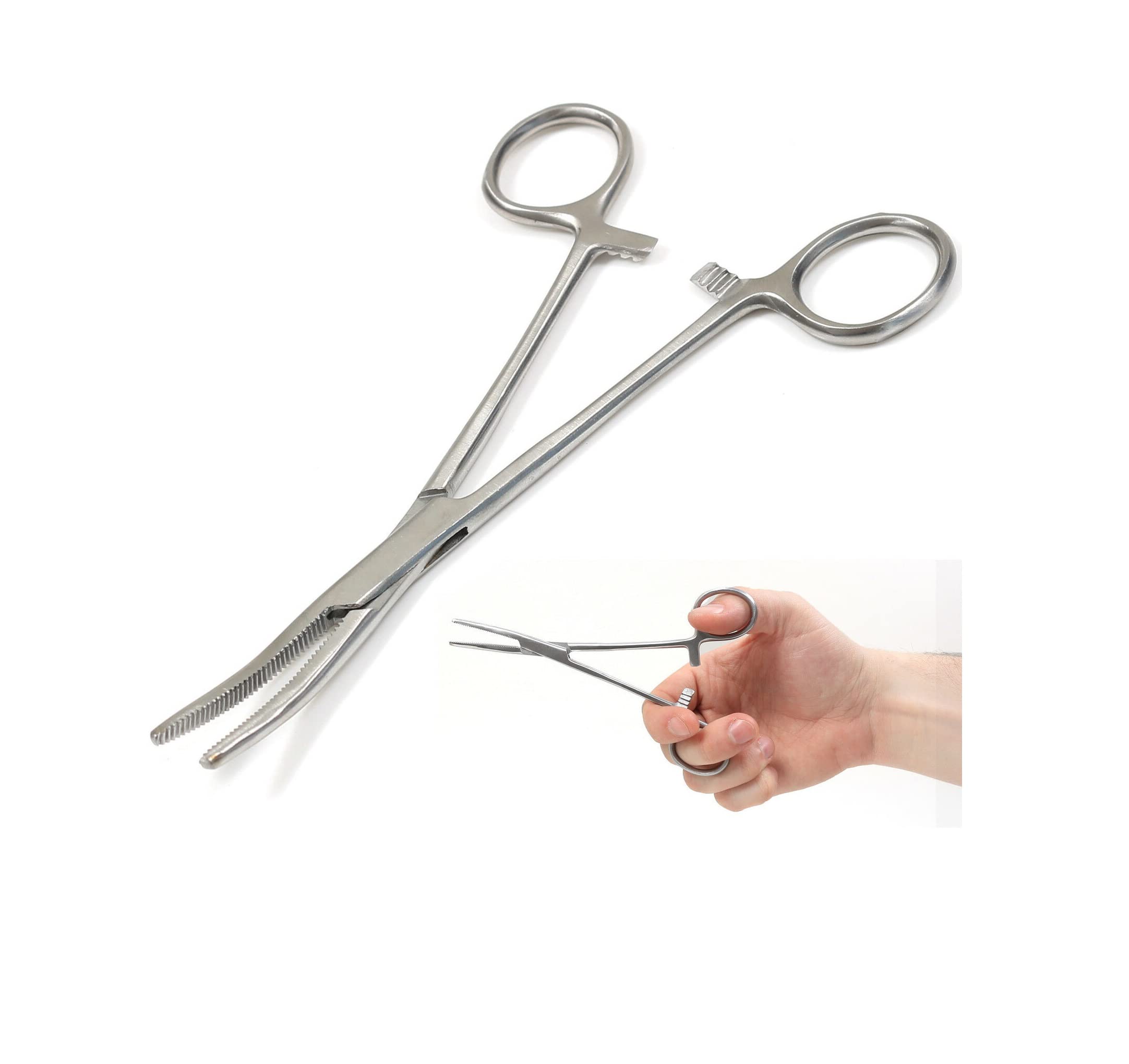 Panther 6'' Straight or Curved Carp Fishing Accessories Piercing Clamp Fishing Tackle Unhooking Fish Line Cutter Fishing Forceps Sea Fishing Hooks Sea Carp Fly Locking Pliers (Curved, 6'')