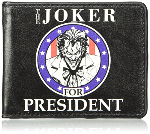 Buckle-Down Men's Wallet The Joker FOR President Seal Black/white/blue/red Accessory, -Multi, One Size