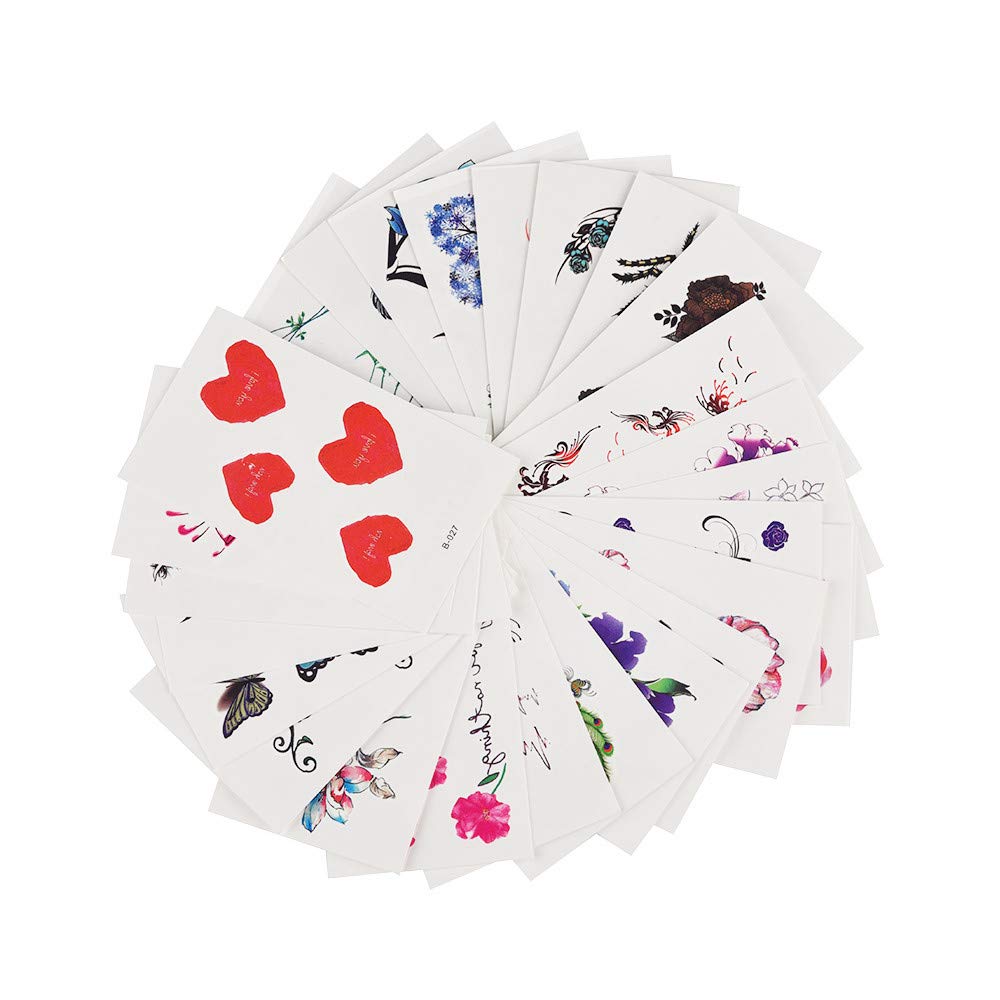 YALANK 30 Sheets Temporary Tattoos Sticker For Women Girls Models Adults, Colorful Body Art Sticker Makeup Waterproof Sexy Realistic Arm Fake Tattoos Sticker Hand Neck Wrist Fashion