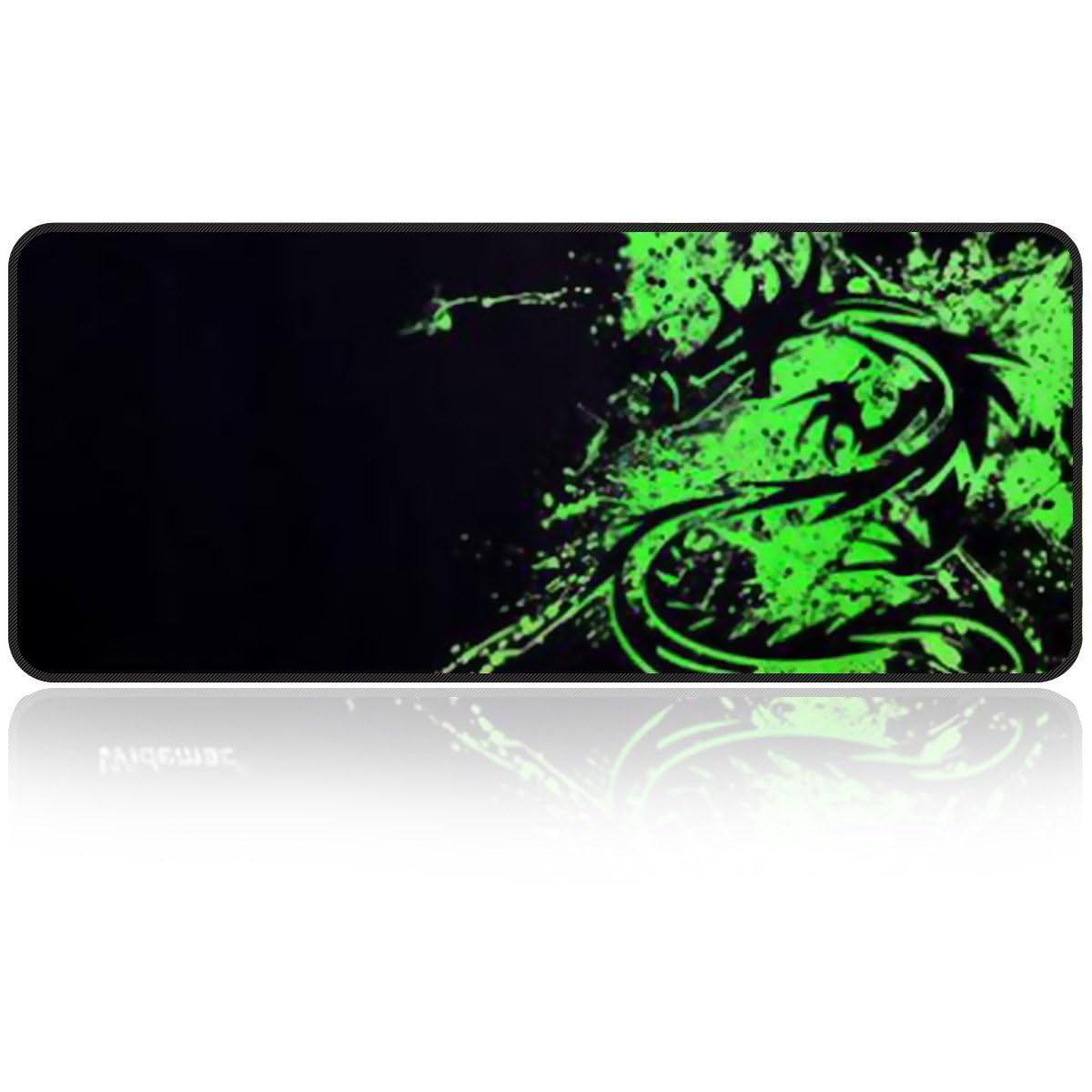 Qisan Large gaming Mouse Pad/Mat Extended Large Size Mousepad for Computer Laptop 31.5"x11.8"x0.15" Keyboard Pad Desk Pad with Anti-slip Rubber Base Rectangle Mouse Pad Mat-Black & Green