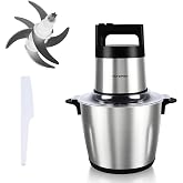Vayepro 24 Cup Large Capacity Electric mixers, Electric Food Blenders with Stainless Steel Bowl, 2 Speed, 4 Bi-Level Bladesand Spatula, 6L 800W Food Processors for Meat, Onion, Vegetables, Fruits
