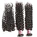 UNice Hair Brazilian Virgin Curly Hair with Free Part Lace Closure Unprocessed Virgin Brazilian Human Hair Extensions Natural Color (18 20 22+16 Free Part)
