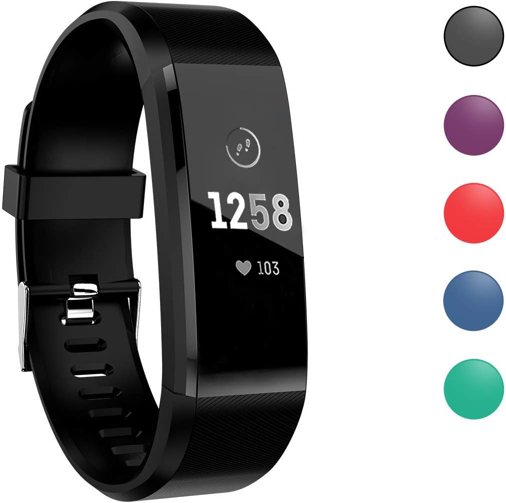 ATETION Fitness Tracker, Fitness Tracker Pedometer Watch with Slim Touch Screen and Wristbands, Wearable Activity Tracker as Step Counter Sleep Monitor for Women Men Kids (Black)