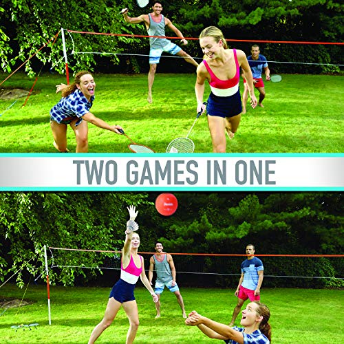 Franklin Sports Volleyball & Badminton Combo Set Portable Backyard