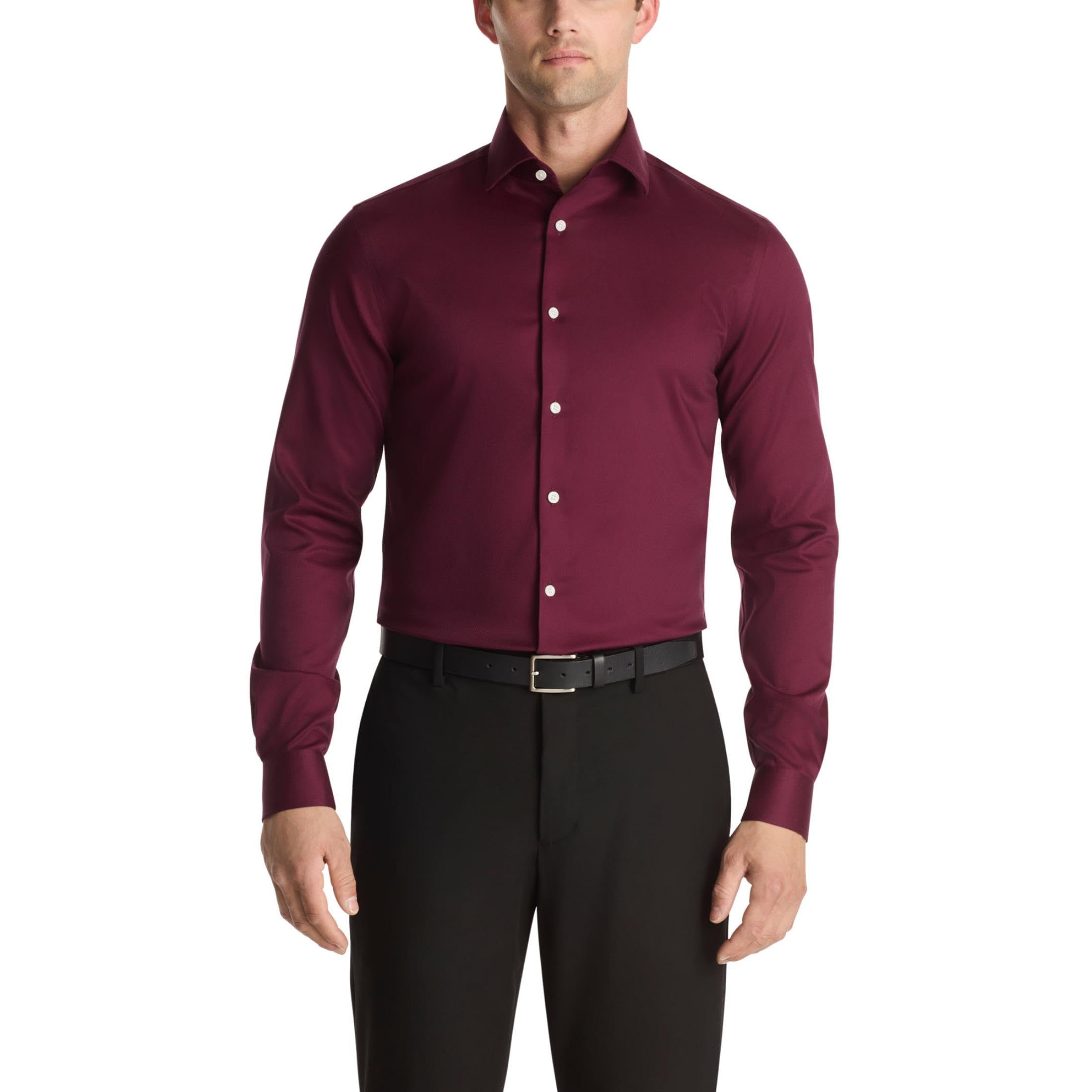 Michael Kors Men’s Dress Shirt Ultra Wrinkle Free Stretch Slim Fit Deep Red