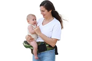 MOMIDEAL Baby Hip Seat Carrier, Stylish Hip Seat Baby Carrier for Newborns to 8-66 lbs Toddlers, Various Pockets, Adjustable Waistband, Ergonomic Non-Slip Toddler Carrier for Breastfeeding & On-The-Go (Camo)