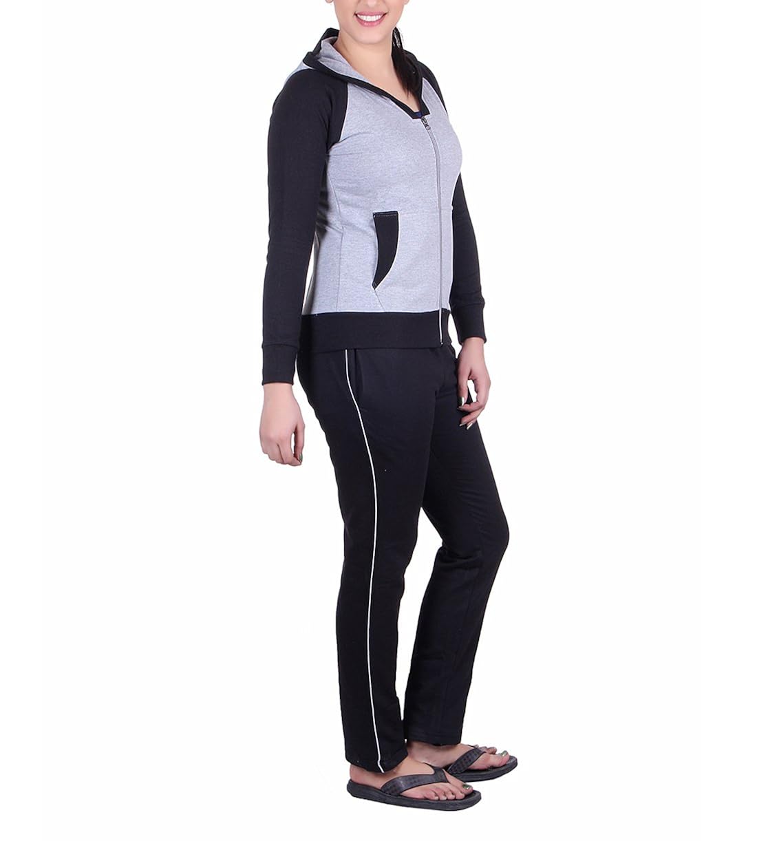 vivid bharti women's fleece tracksuit, small (black, ww27-s)