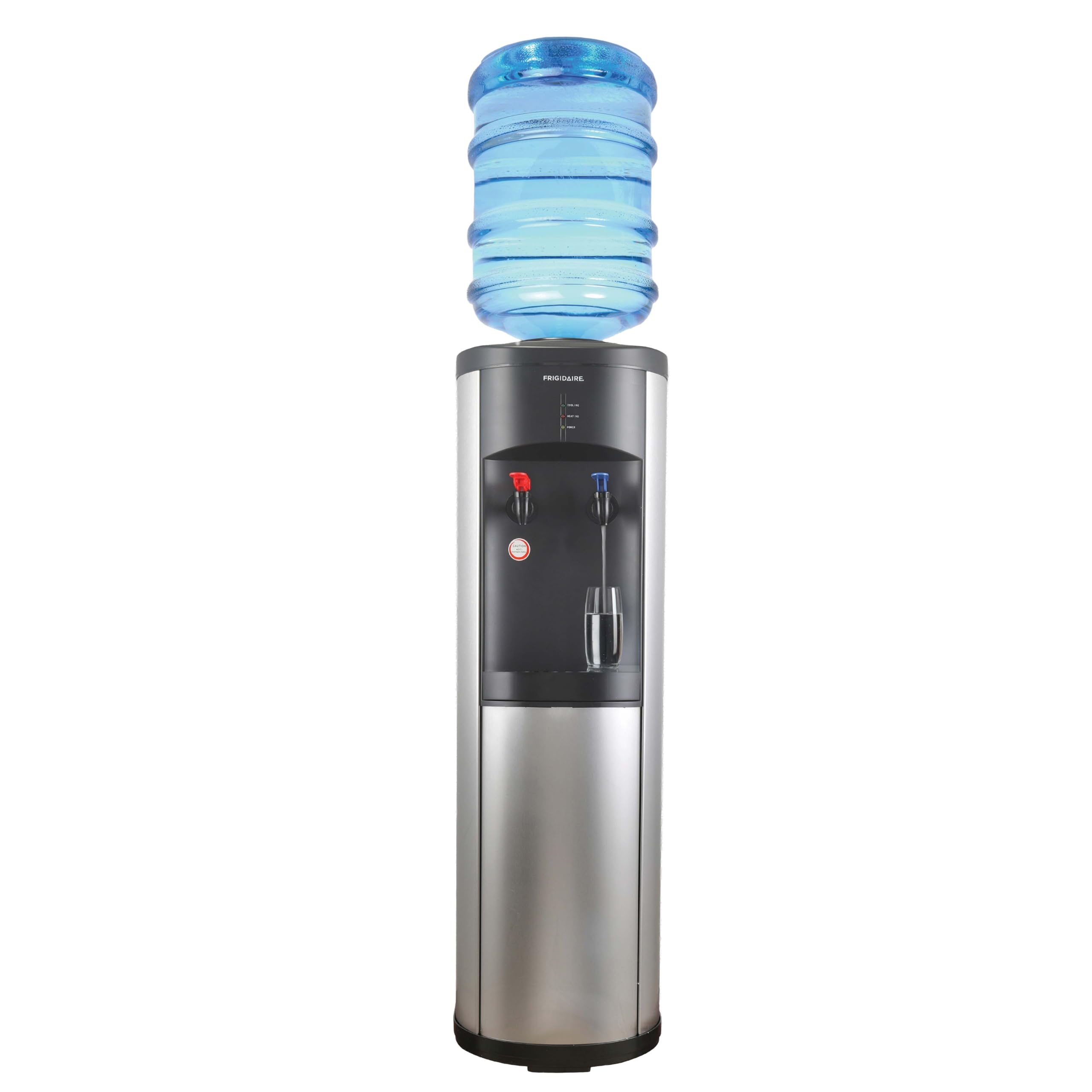 Photo 1 of ***HOT WATER HANDLE DAMAGED*** Frigidaire Water Cooler Dispenser, Top Load Water Cooler for Home, Garage, Dorm, RV & Cottage, Hot & Cold Water Dispenser for 3 and 5 Gallon Bottles, Stainless Steel