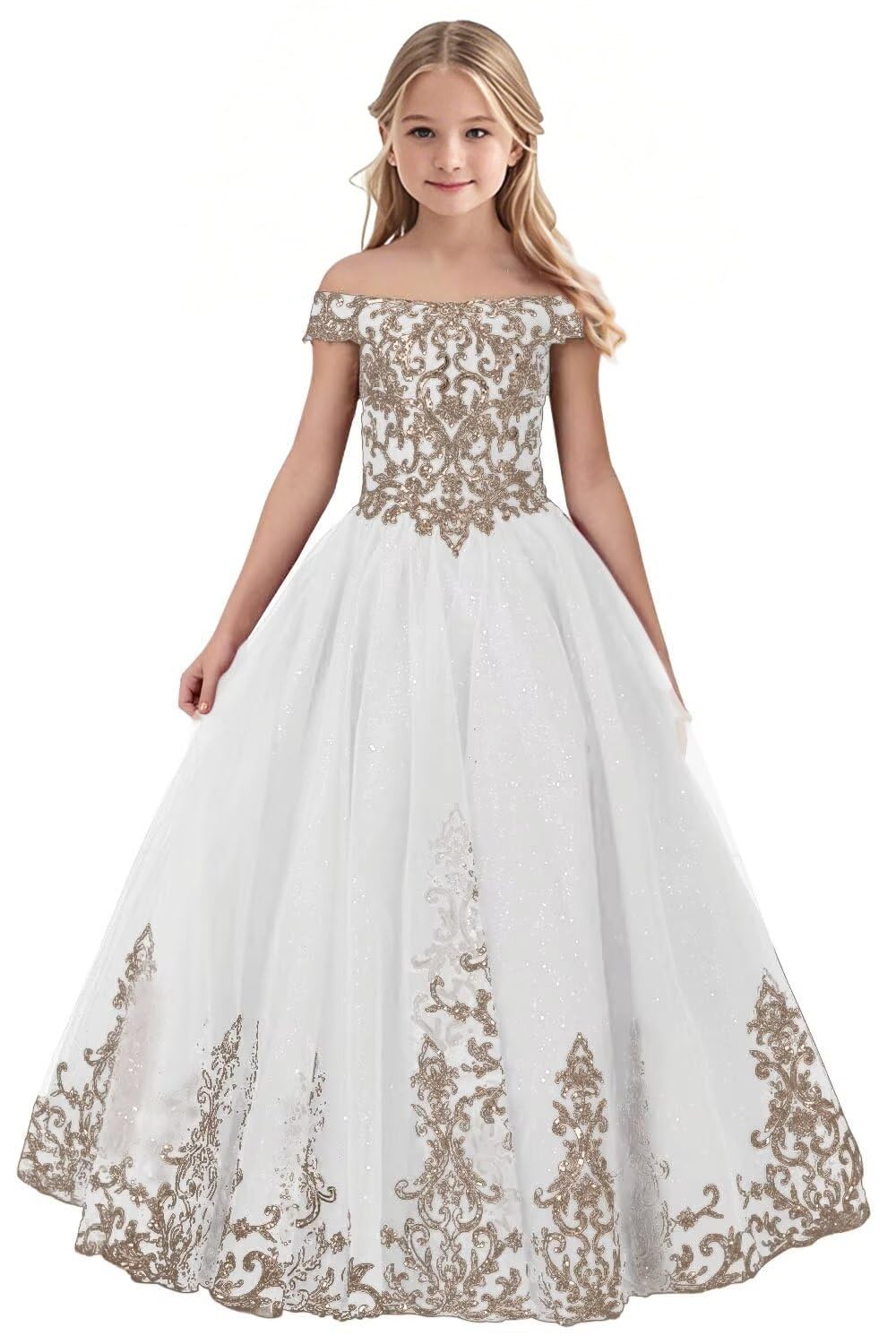 Tulle Flower Girl Dress for Wedding Sparkly