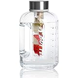 Half Gallon Water Bottle, 84oz Water Bottle BPA Free Dishwasher Safe Hydration with Motivational Time Mark Leak-Proof 2.5L Wa